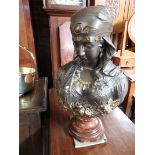 Bust of lady on stand