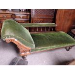 Victorian oak chaise longue