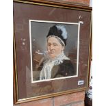 Oil painting of old lady