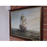 Oil painting of clipper