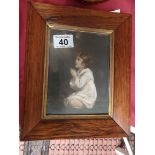 Etching in Rosewood frame