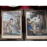 Pair of pictures "Winter and Autumn" 1785