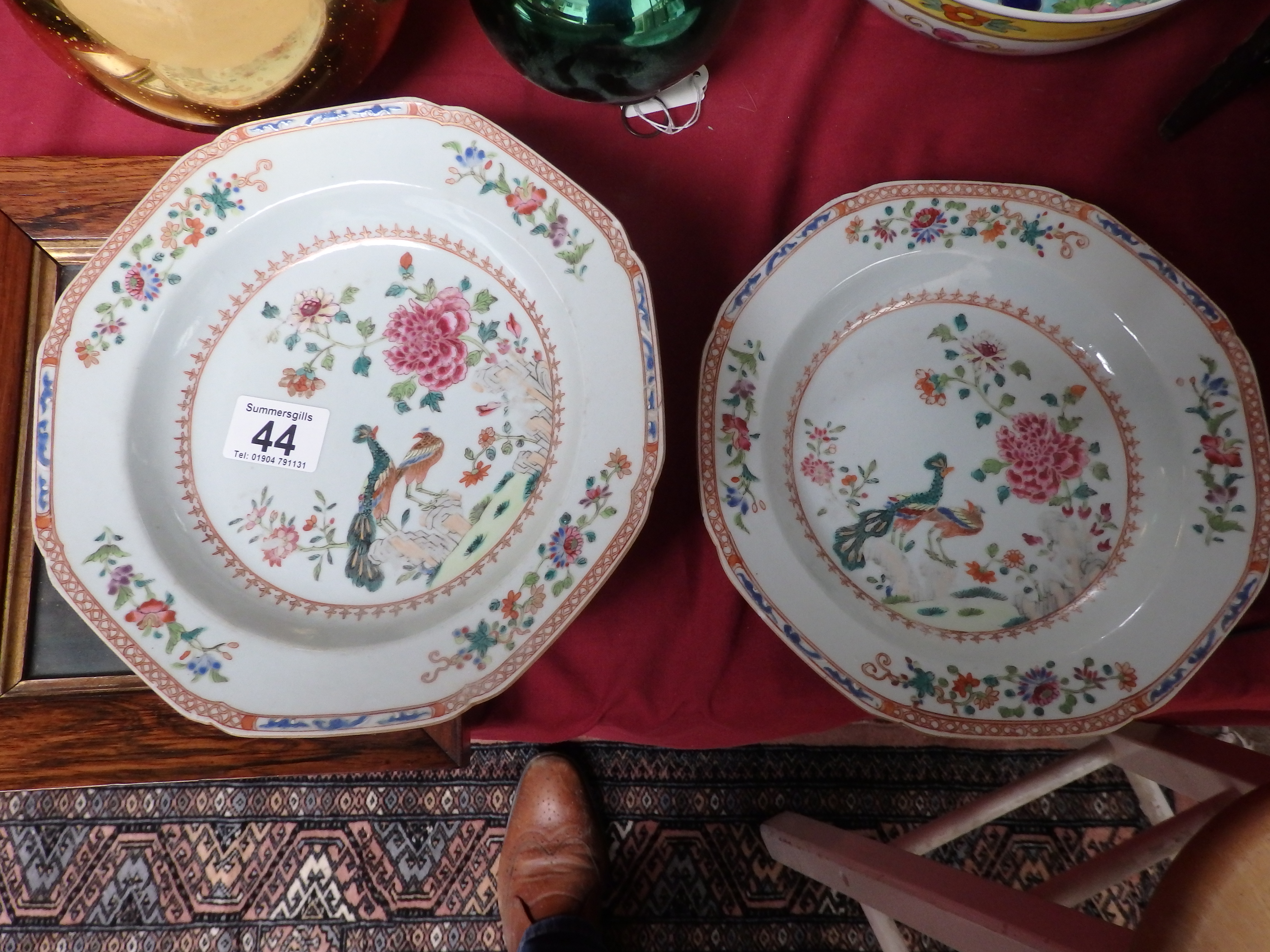 Pair of Chinese plates and bowl - Image 2 of 2