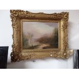 Pair of antique oil paintings