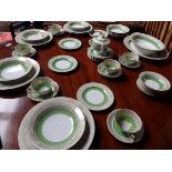 Green and white coffee and dinner set