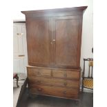 Georgian mahogany linen press