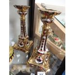 Pair of 11" Crown Derby candlesticks Excellent condition