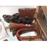 World War 1 binoculars and bugle