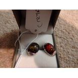 Amber and Silver earrings