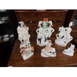 Collection of Staffordshire figures