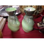 Pair of Maling vases