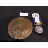 Medal and death plaque "James Knowles"