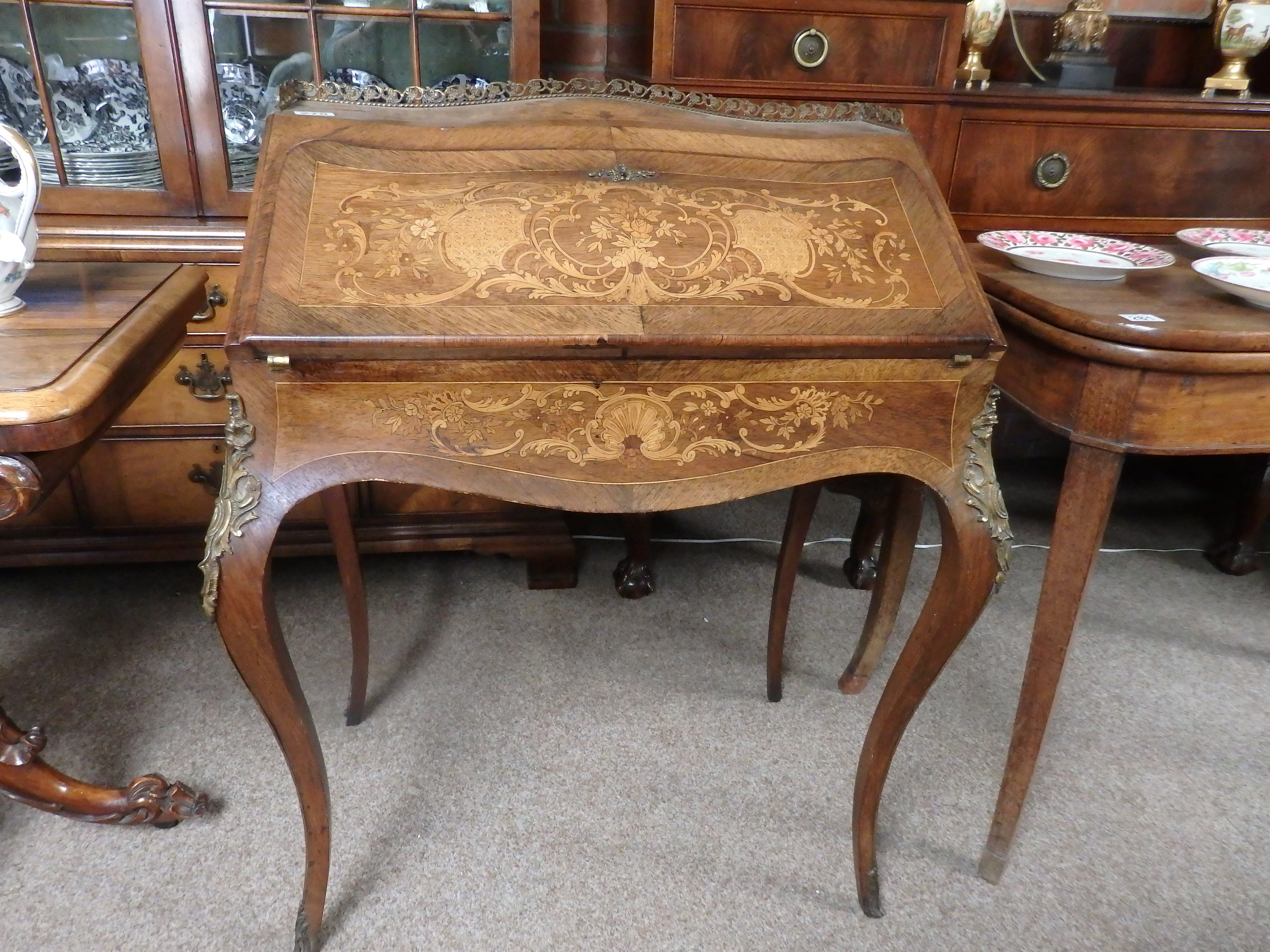 Antique walnut and marquetry desk