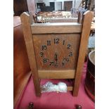 Oak art deco mantle clock