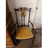 Antique inlaid armchair