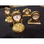 4 x brass clocks