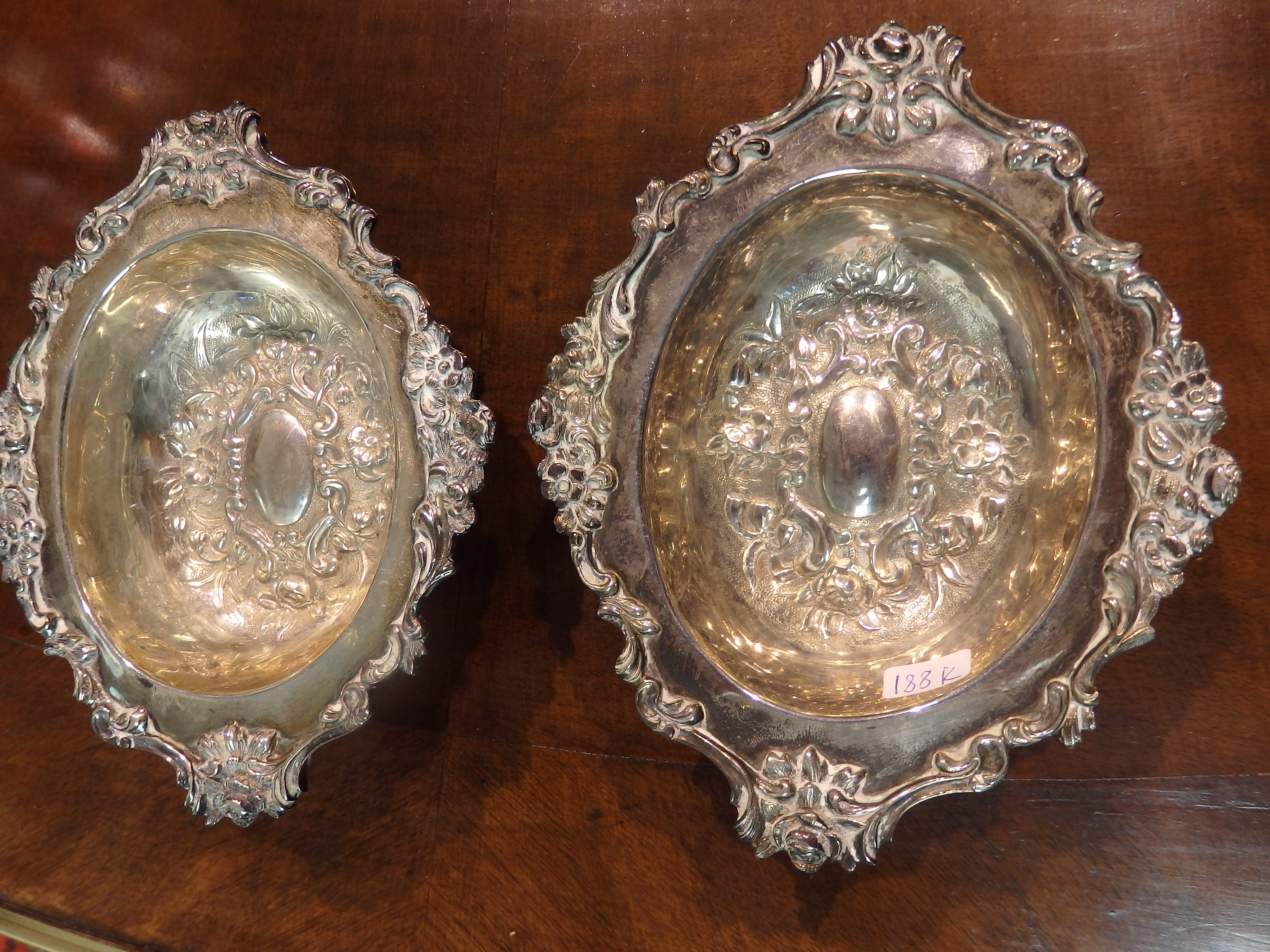 2 x silver dishes