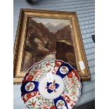 Oil painting and Imari plate