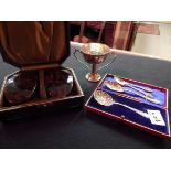 Silver trophy 90g cutlery and brush set