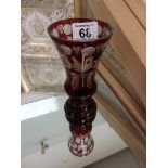Red glass vase