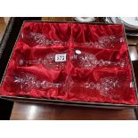 6 cut glass wine glasses