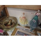 2 Doulton figures and Burns plate