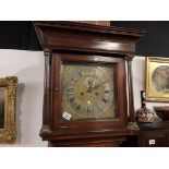 Oak longcased clock with brass face by Sam Butterworth