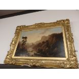 Oil painting in gilt frame by Edw. Frame 1892