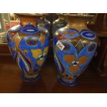 Pair of Chameleon ware vases
