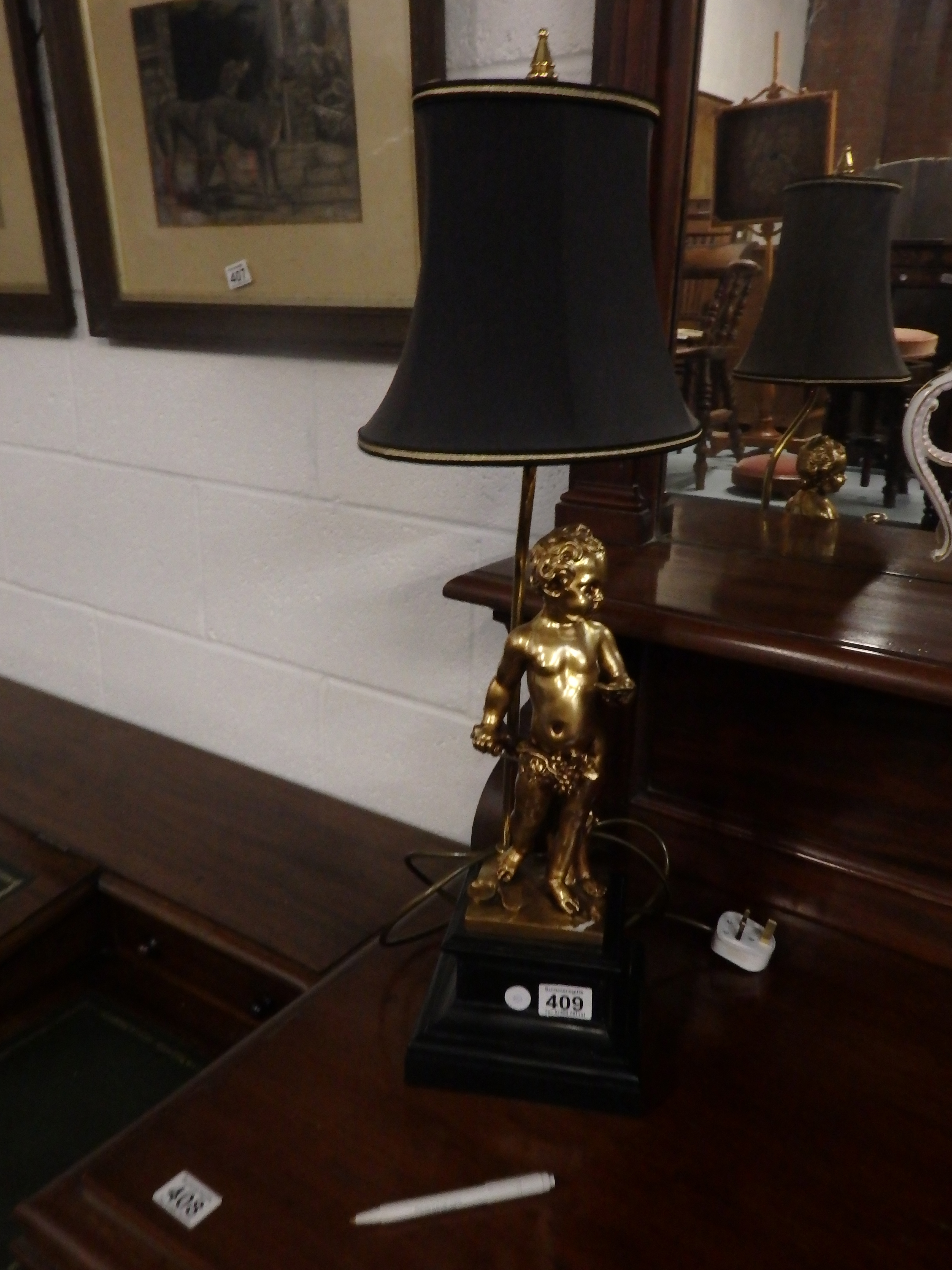 Pair of Cherub table lamps