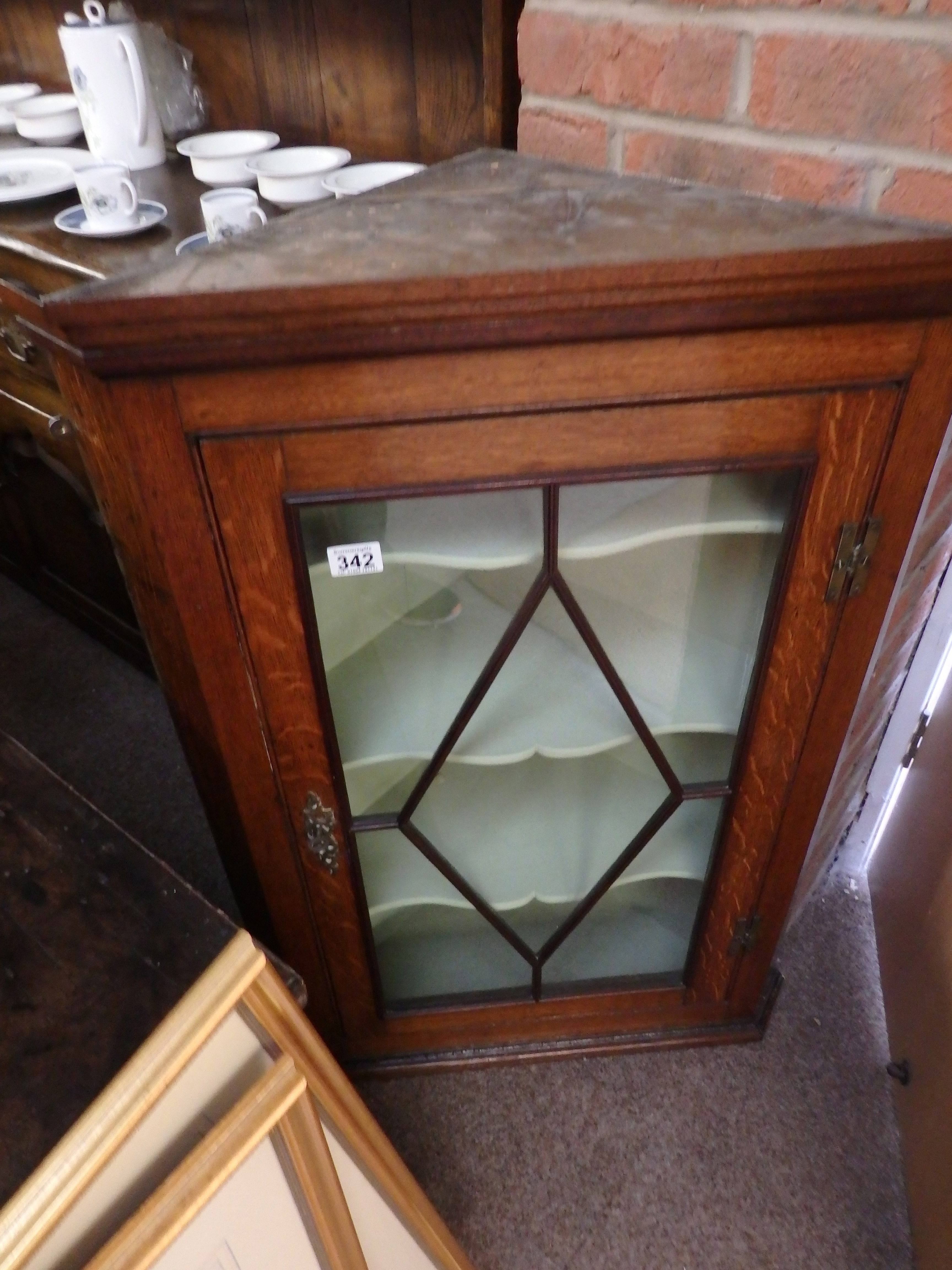 Oak corner cupboard