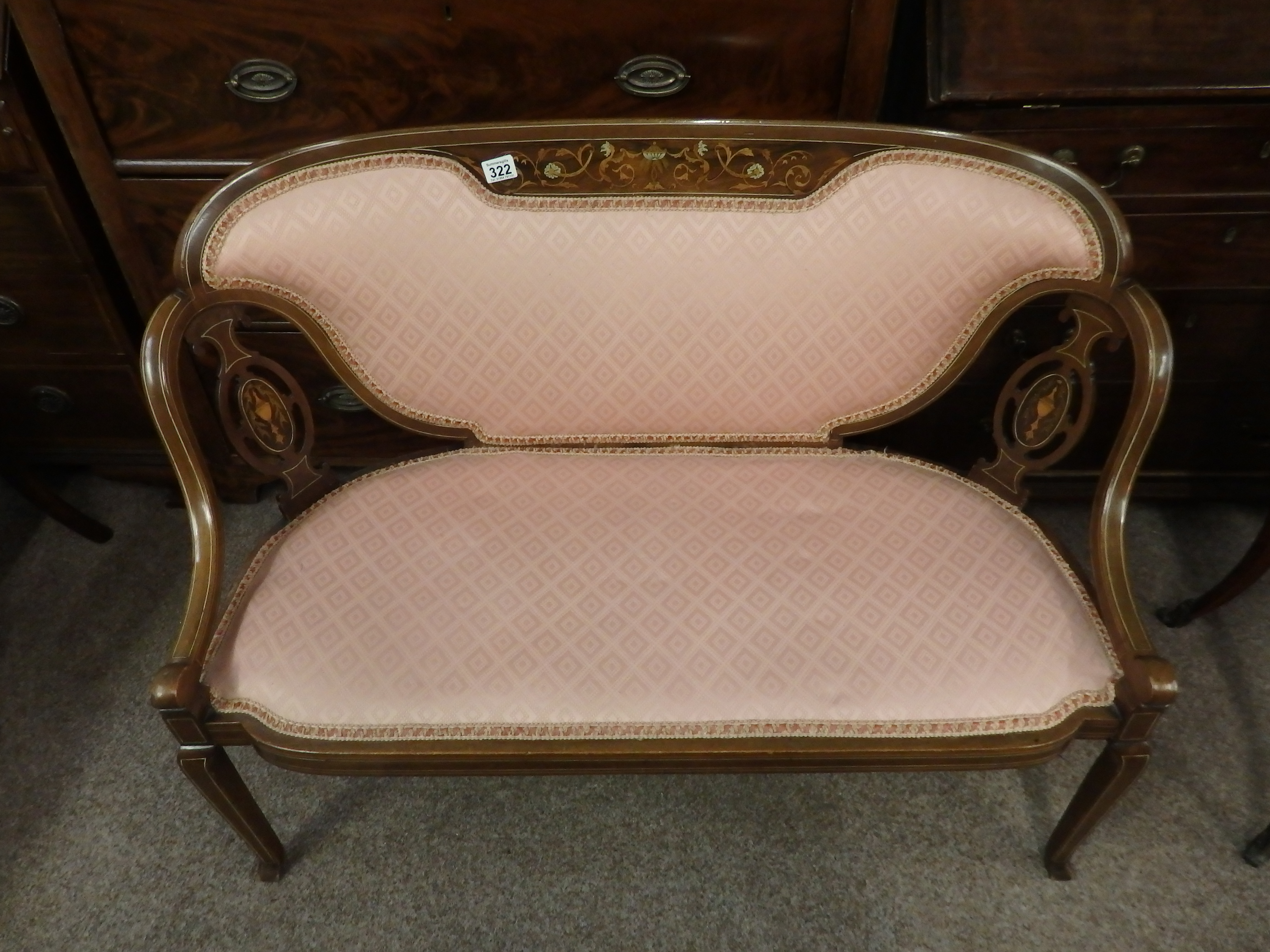 Inlaid Edwardian sofa