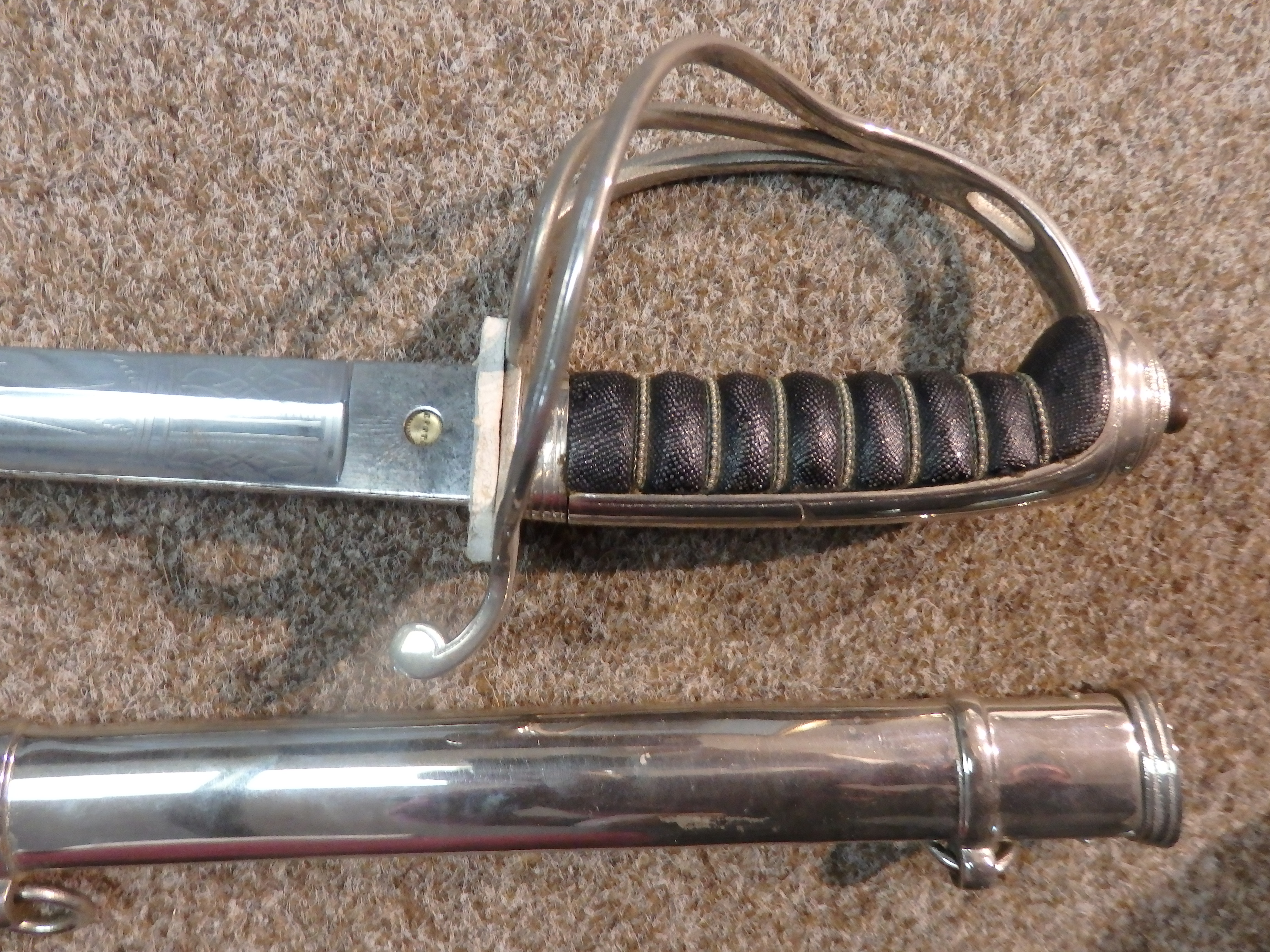 A dress sword and scabbard marked proof and leaf decoration 39" long ex. condition - Image 2 of 5