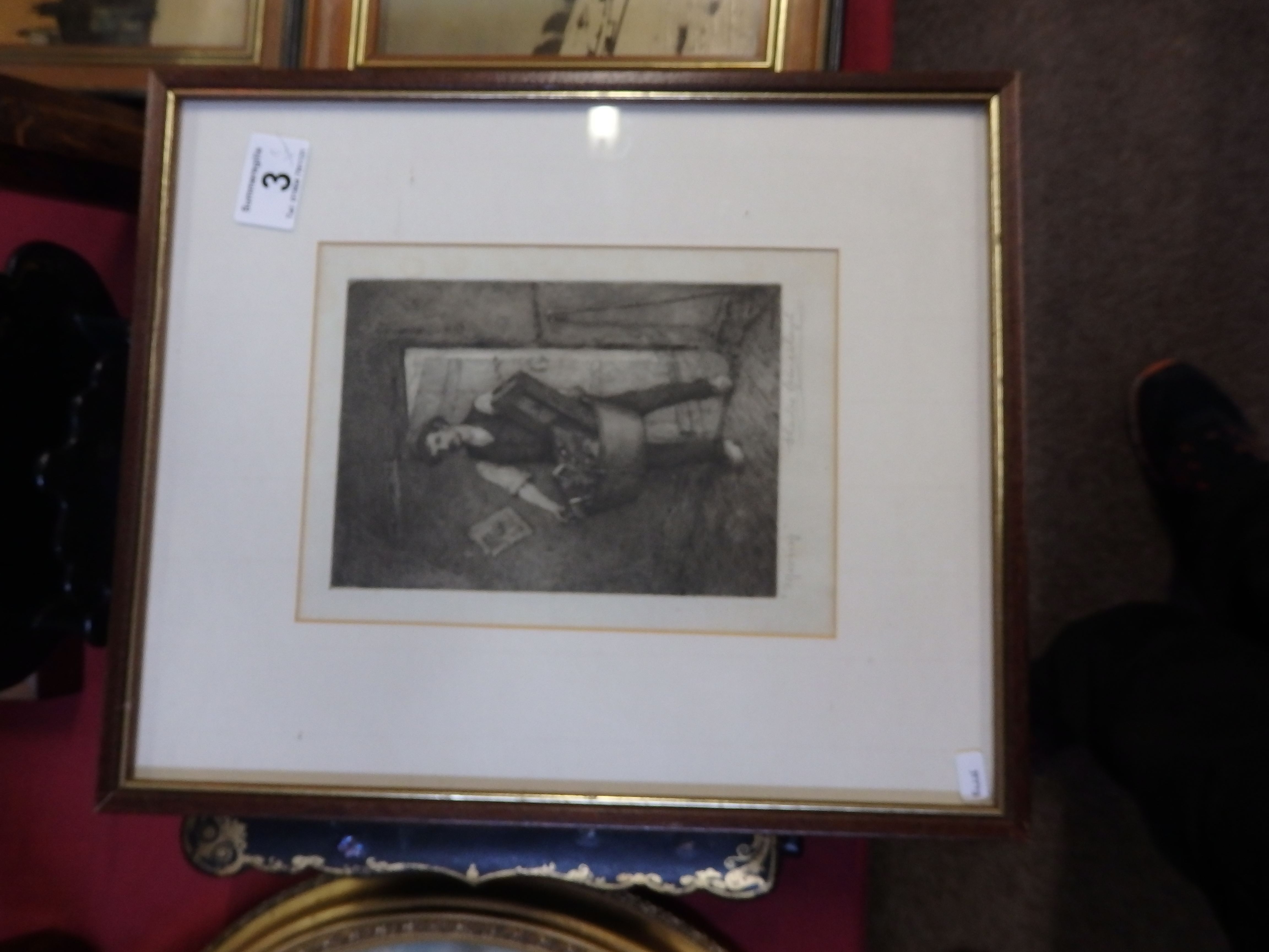 Charles Spencelayh pencil drawing and Fiosole R Goff watercolour - Image 3 of 4