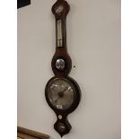 An Antique Rosewood banjo Barometer