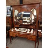 Edwardian inlaid wardrobe and dressing table