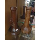 Pair of early Mouseman candlesticks 20cm