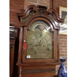 Mahogany longcase clock with brass face by William Holliwell Liverpool