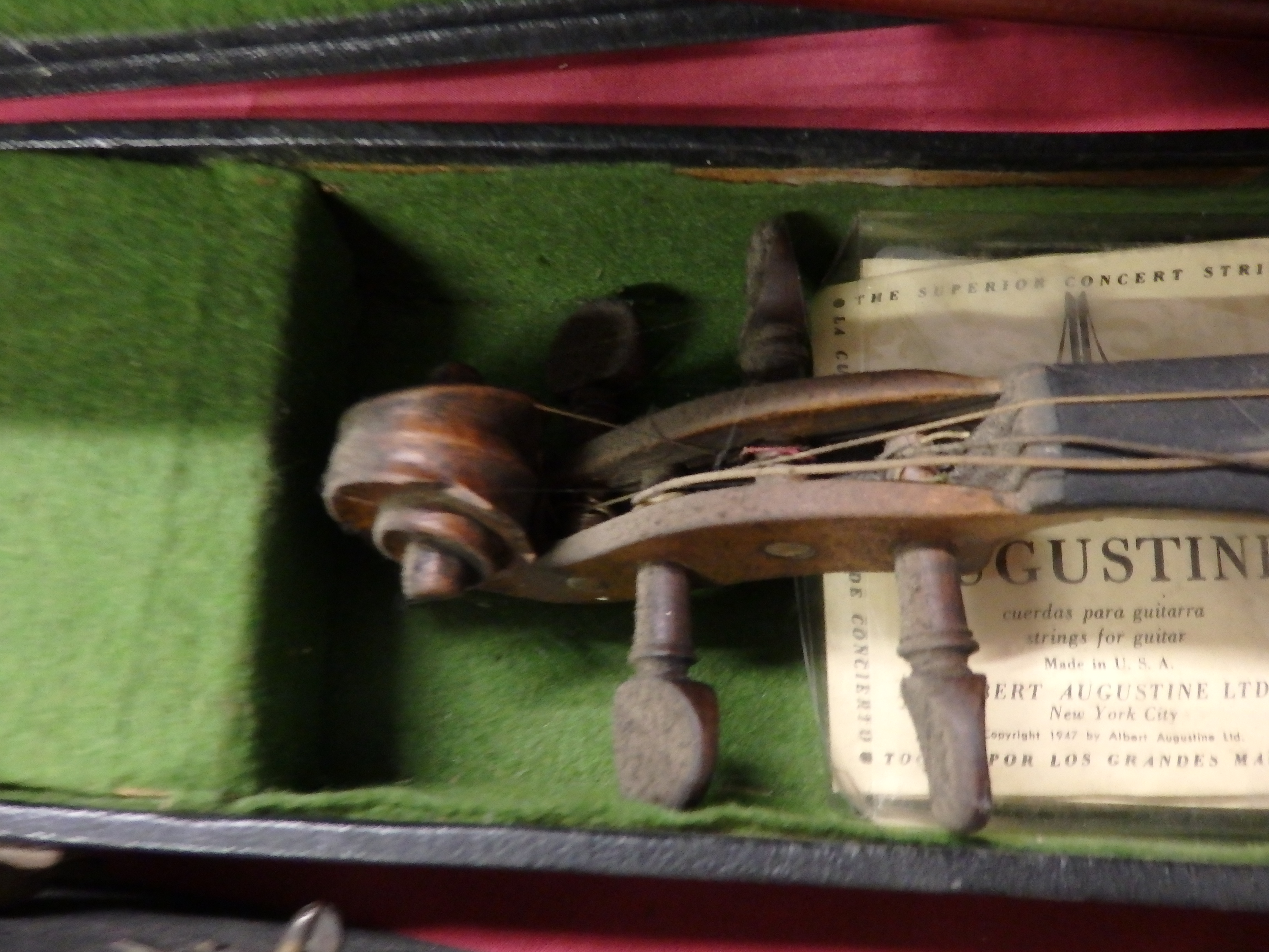 2 Violins in cases with 4 bows 1 marked Wolff bros. 1881 - Image 4 of 9