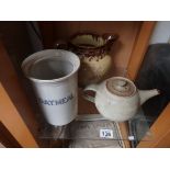 Oatmeal jar and 2 stoneware jugs