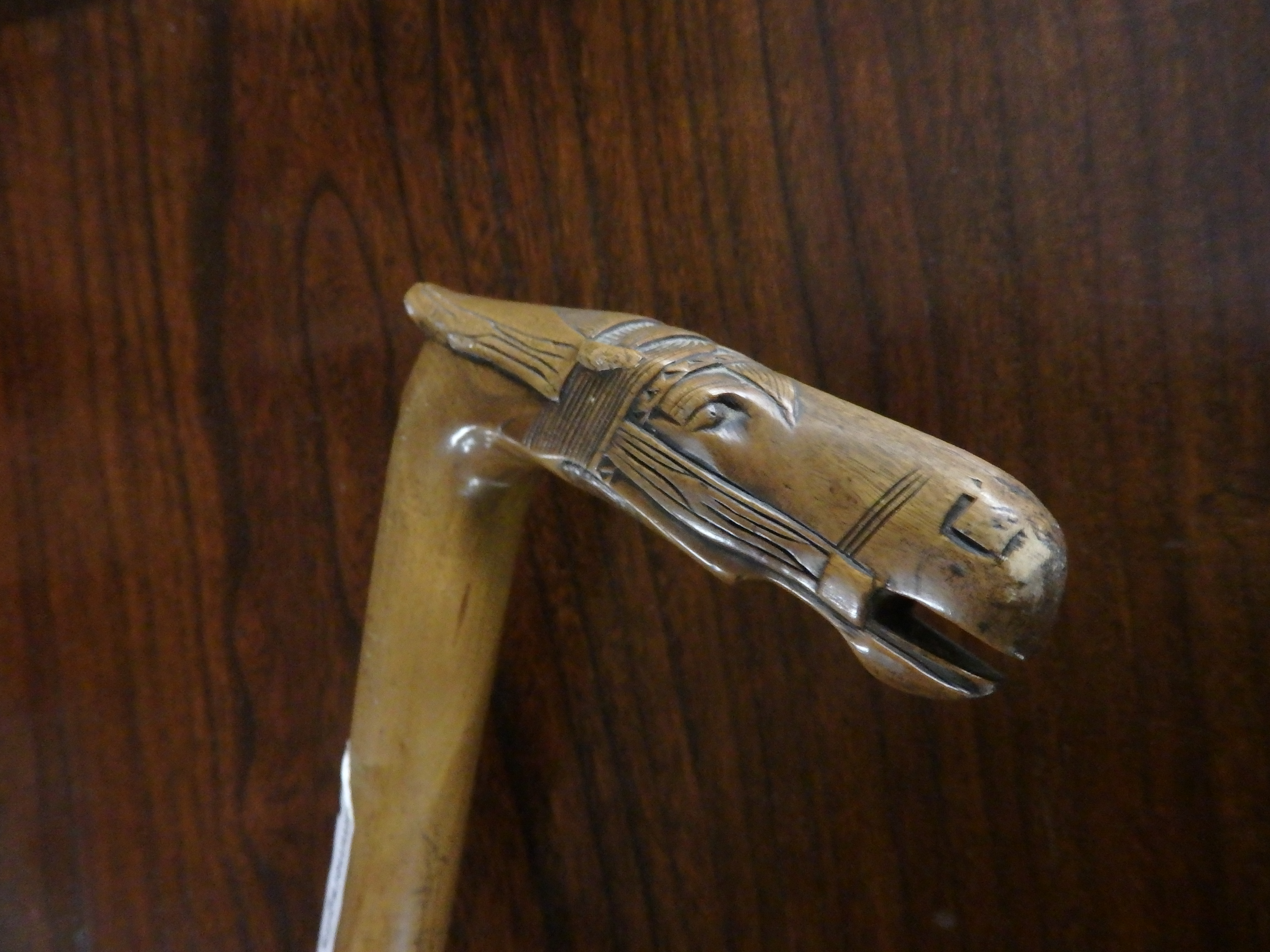Antique walking stick with Horse head decoration