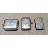 TWO LATE 19TH/EARLY 20TH CENTURY HALLMARKED SILVER RECTANGULAR VESTA CASES One having a crest of a