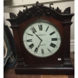 HUGH ROBERTS, LLANGEFNI, A WILLIAM IV MAHOGANY CASED CHAPEL CLOCK With enamelled dial and fusee