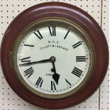 A MAHOGANY CASED WALL CLOCK WITH CIRCULAR DIAL 'Cillet Bland & Co', with fusée movement, 20th