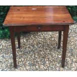 A 19TH CENTURY FRENCH FRUITWOOD SIDE TABLE With single drawer. 81cm x 72cm x 58cm