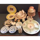 A COLLECTION OF EDWARDIAN AND LATER PORCELAIN Including a part Wedgwood tea service, two German