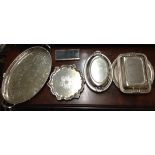 A COLLECTION OF 20TH CENTURY SILVER PLATED ITEMS Including a circular salver, with a scalloped edge,