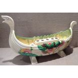 CLARICE CLIFF POTTERY, AN EARLY 20TH CENTURY VIKING BOAT For Wilkingtons Ltd, having a fish form