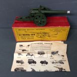 A BRITAIN'S DIECAST NAVAL GUN Green livery, contained in original red box, with yellow label '4.7