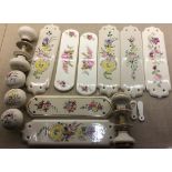 A COLLECTION OF 20TH CENTURY PORCELAIN DOOR FINGER PLATES To include a pair of Coalport porcelain